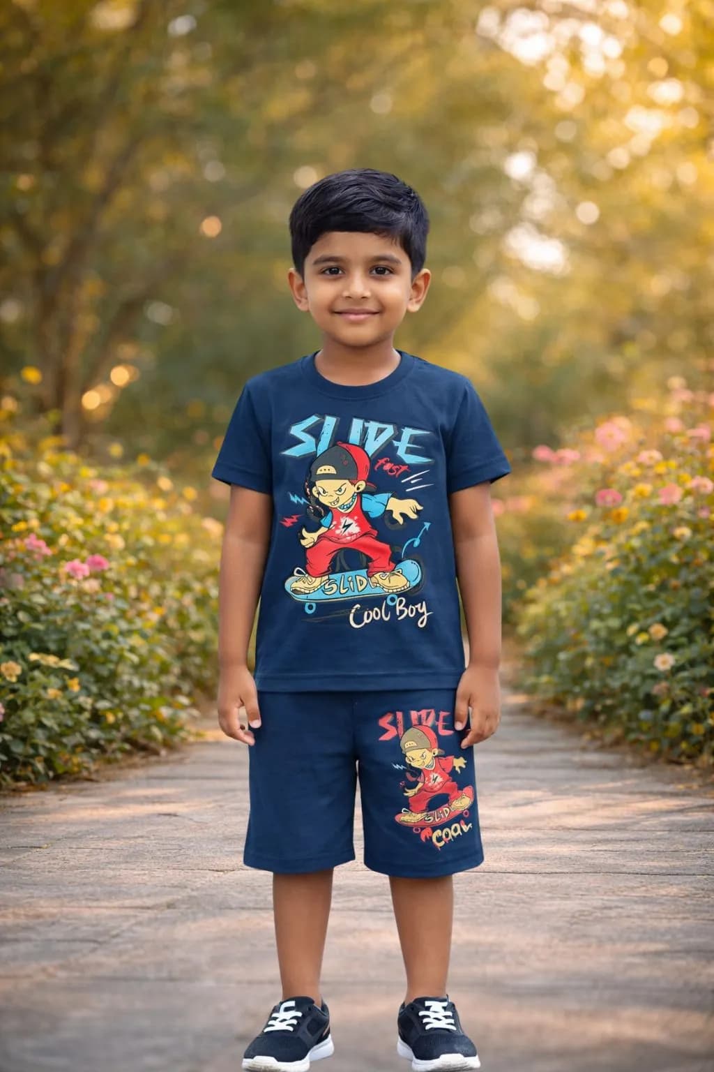 Boys Uniform Set(Same color Top and bottom set,matching prints)