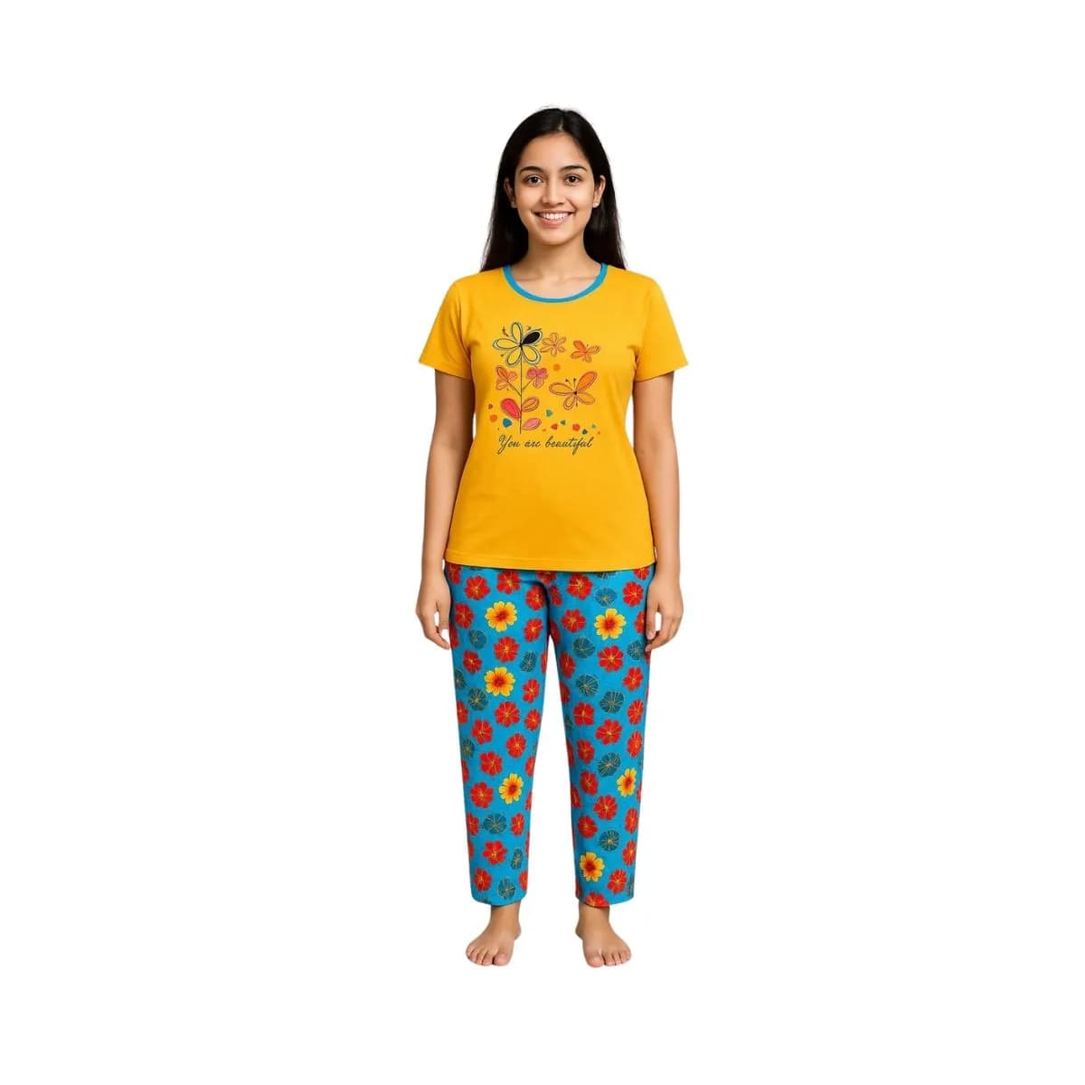Women's Pyjama Set (Printed T-shirt and AOP Bottom)