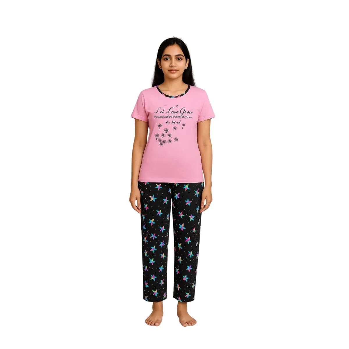 Women's Pyjama Set (Printed T-shirt and AOP Bottom)