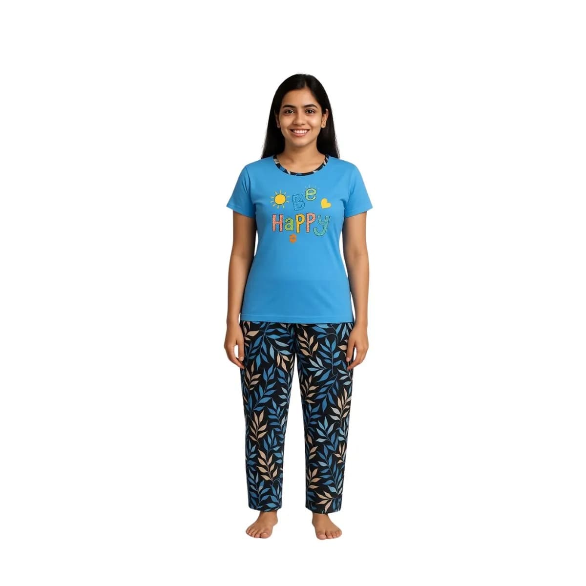 Women's Pyjama Set (Printed T-shirt and AOP Bottom)