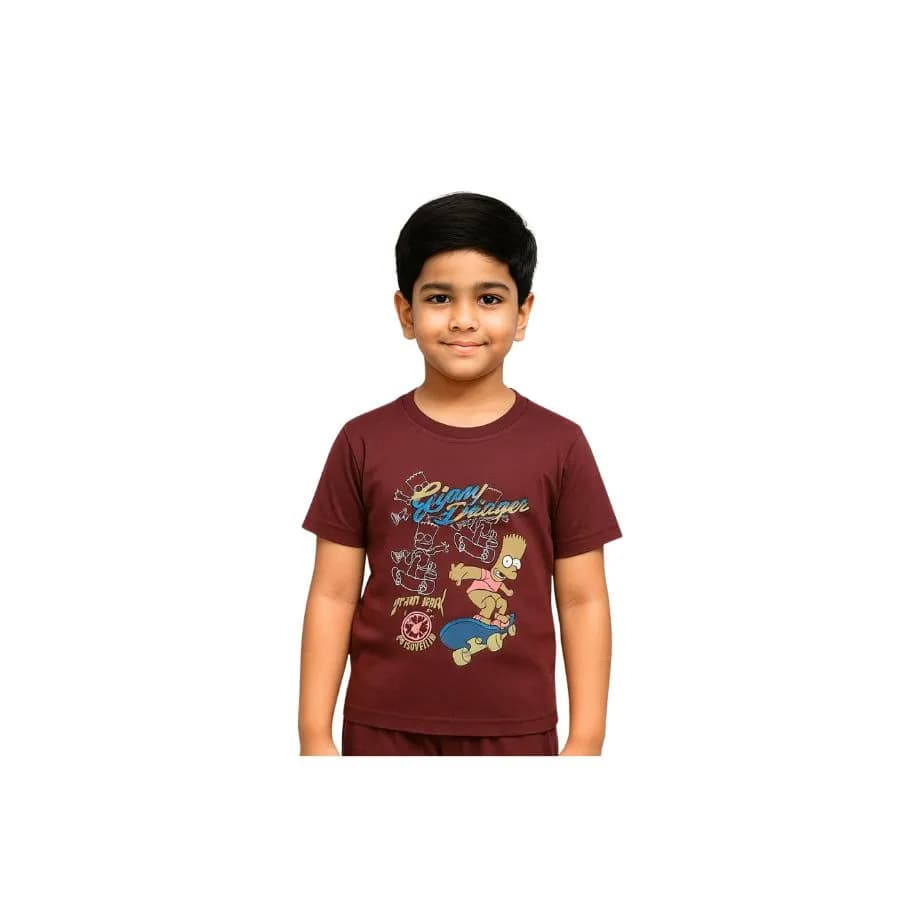 Boys T-Shirt (Rib Neck T-Shirt, Short Sleeve, Regular Length)