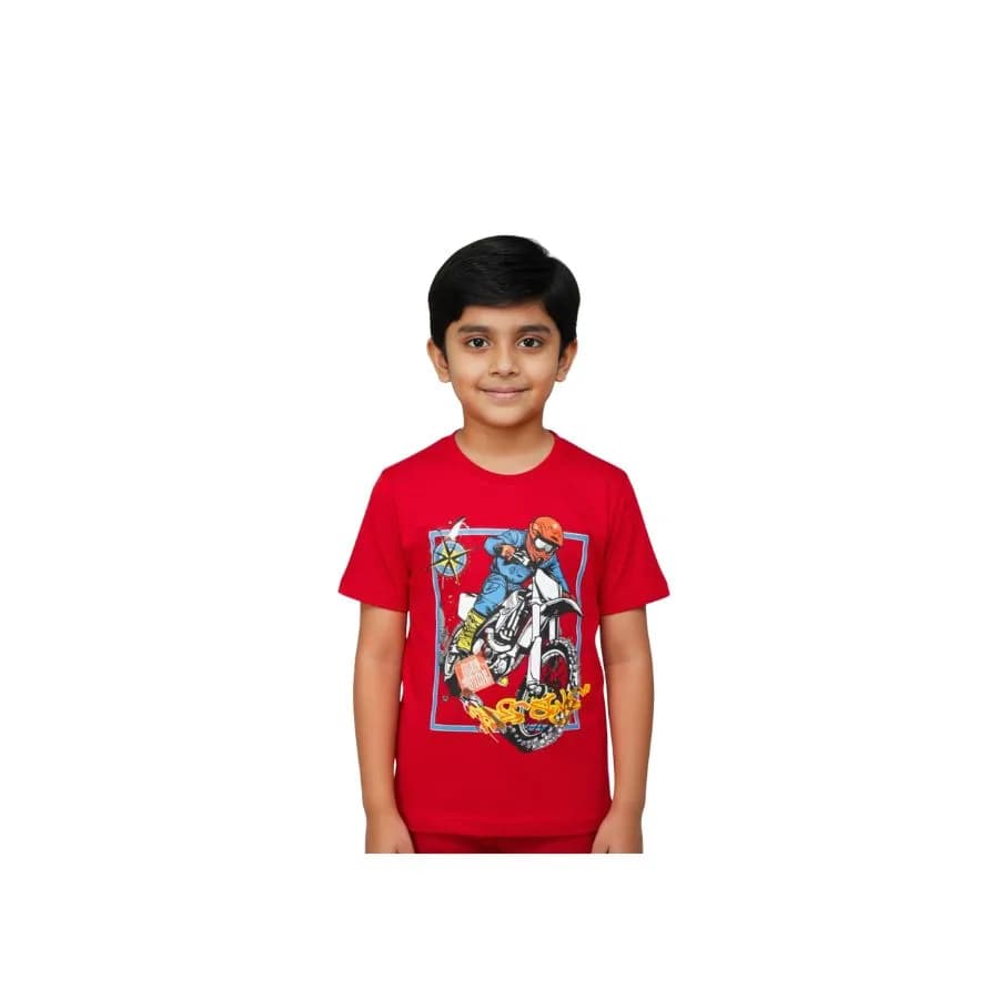 Boys T-Shirt (Rib Neck T-Shirt, Short Sleeve, Regular Length)