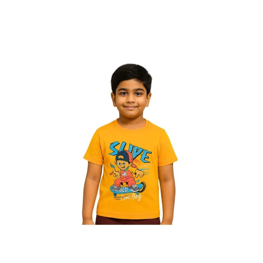 Boys T-Shirt (Rib Neck T-Shirt, Short Sleeve, Regular Length)