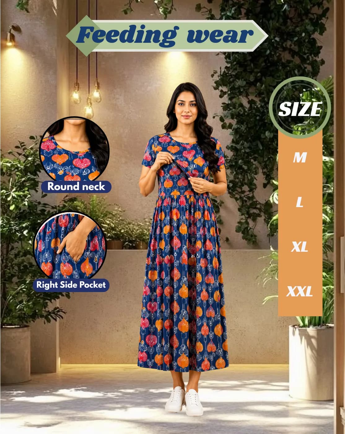 zipless ankle length feeding metarnity wear 