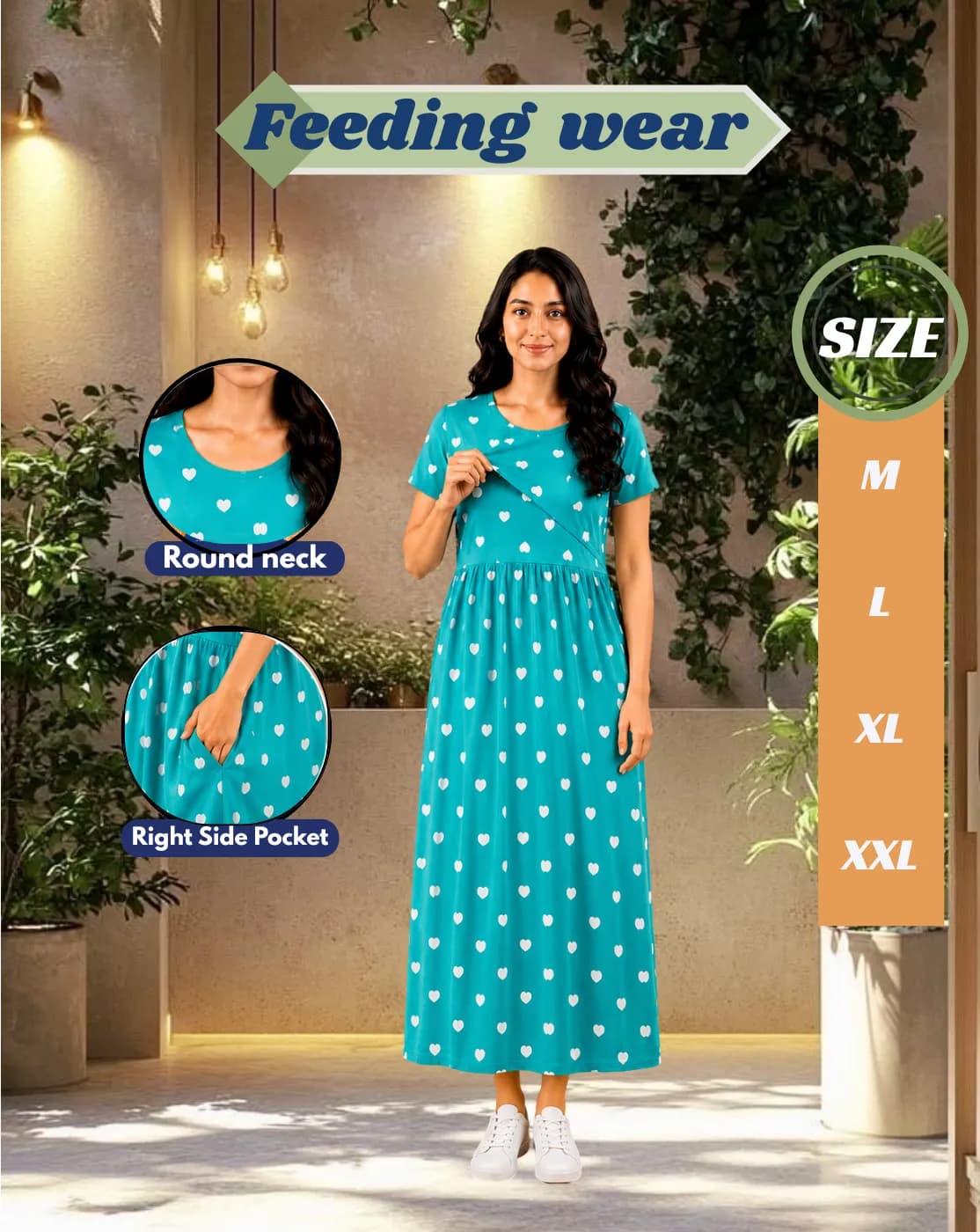 zipless ankle length feeding metarnity wear 