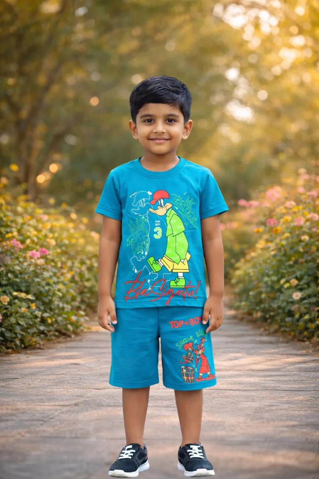 Boys Uniform Set(Same color Top and bottom set,matching prints)