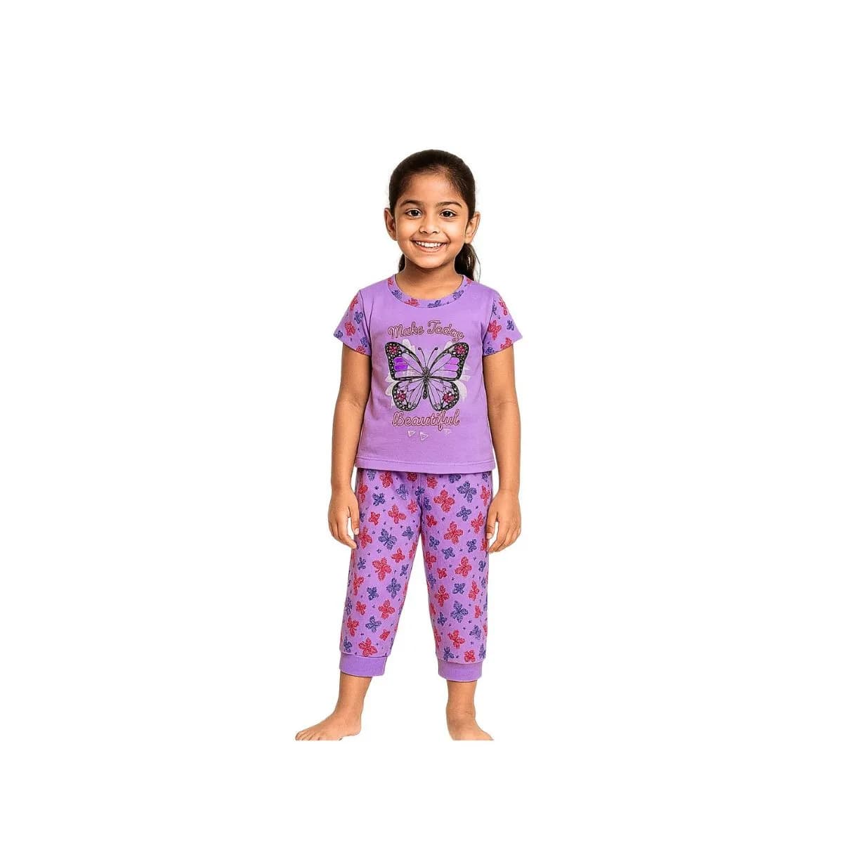 Girls 3/4th set (Short Sleeve Top and Capri)