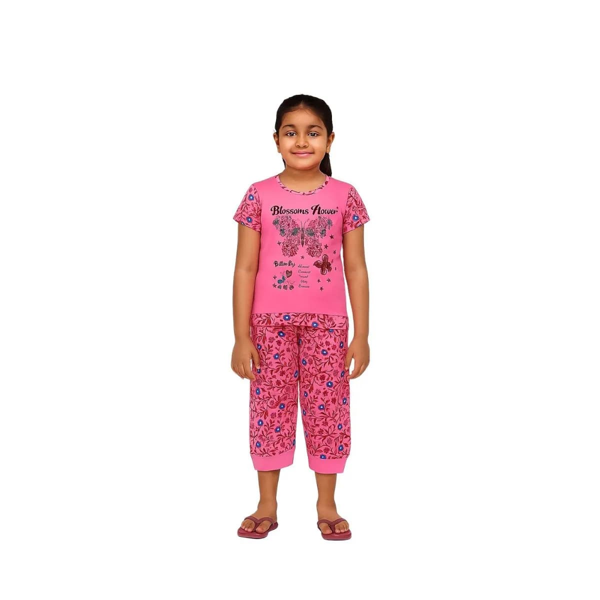 Girls 3/4th set (Short Sleeve Top and Capri)