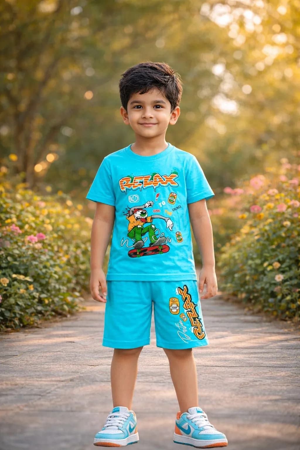 Boys Uniform Set(Same color Top and bottom set,matching prints)