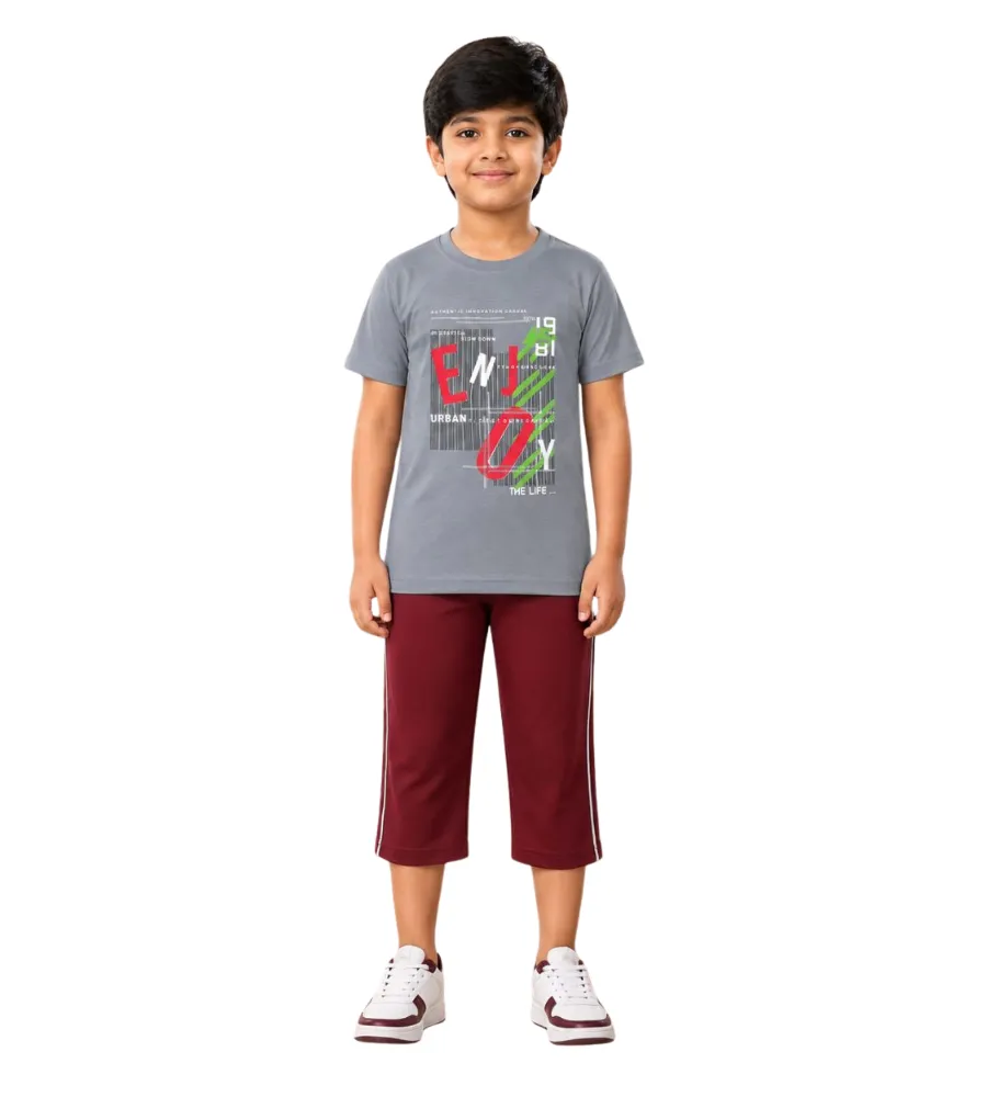 Boys 3/4th Set (Short Sleeve T-shirt,3/4th Bottom) (pack of 2)