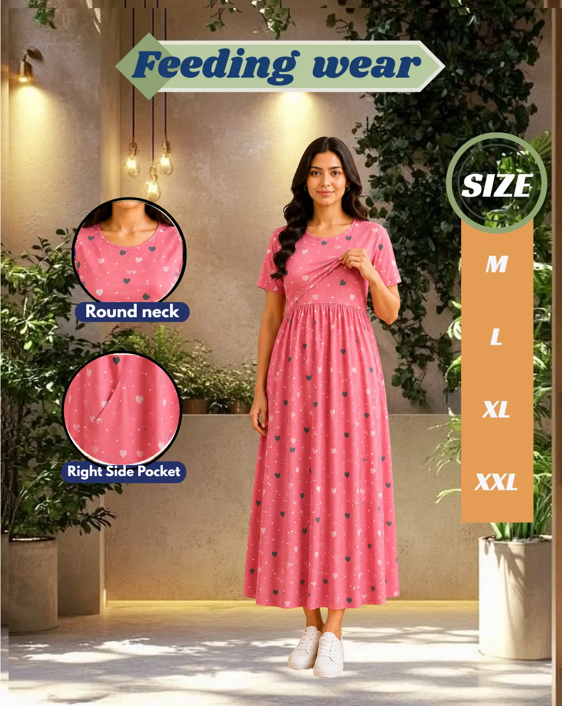 Women's Zipless Feeding Wear Tie & Dye model